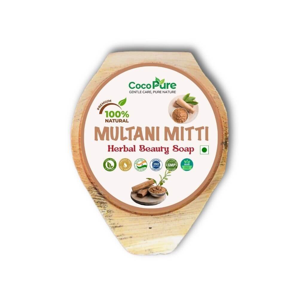 Cocopure Kerala Herbal Ayurvedic Multani Mitti handmade Bath Soap for all Skin Types