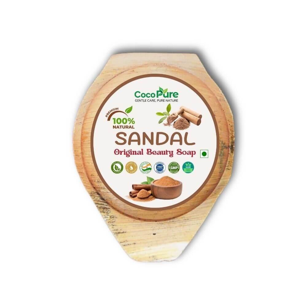 Cocopure Kerala Herbal Ayurvedic Sandal handmade Bath Soap for all Skin Types